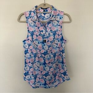 BAD BIRDIE Coachella Women's Sleeveless Golf Polo Shirt Small